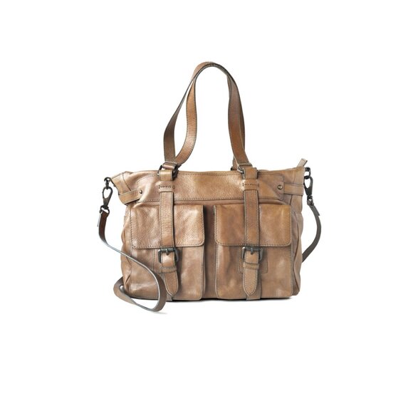 VTG Halogen Large Satchel Bag Handstained Italian Leather - Picture 2 of 10